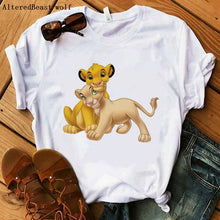 Load image into Gallery viewer, The Lion King Cartoon Print Short Sleeve T Shirt Women Two