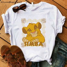 Load image into Gallery viewer, The Lion King Cartoon Print Short Sleeve T Shirt Women Two