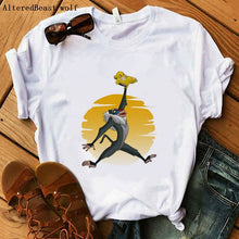 Load image into Gallery viewer, The Lion King Cartoon Print Short Sleeve T Shirt Women Two