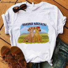 Load image into Gallery viewer, The Lion King Cartoon Print Short Sleeve T Shirt Women Two