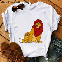 Load image into Gallery viewer, The Lion King Cartoon Print Short Sleeve T Shirt Women Two