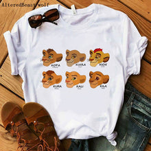 Load image into Gallery viewer, The Lion King Cartoon Print Short Sleeve T Shirt Women Two