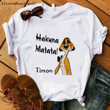 Load image into Gallery viewer, The Lion King Cartoon Print Short Sleeve T Shirt Women Two