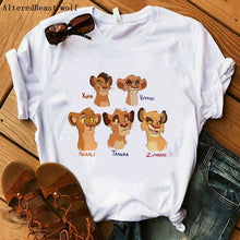 Load image into Gallery viewer, The Lion King Cartoon Print Short Sleeve T Shirt Women Two