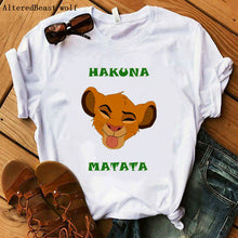 Load image into Gallery viewer, The Lion King Cartoon Print Short Sleeve T Shirt Women Two