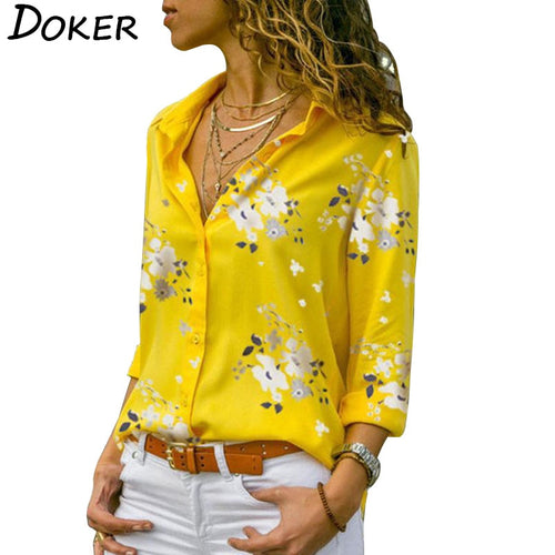 Long Sleeve Women Blouses 2019 Plus Size Turn-down Collar Blouse Shirt Casual Tops Elegant Work Wear Chiffon Shirts 5XL