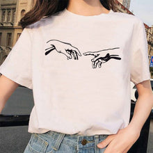 Load image into Gallery viewer, New Michelangelo T Shirt Ulzzang Hands Femme Vintage Women Harajuku Tshirt 90s Aesthetic Female Aesthetic Grunge Graphic T-shirt