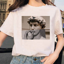 Load image into Gallery viewer, New Michelangelo T Shirt Ulzzang Hands Femme Vintage Women Harajuku Tshirt 90s Aesthetic Female Aesthetic Grunge Graphic T-shirt
