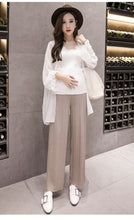 Load image into Gallery viewer, Pregnant Women&#39;s Gentle Wind Knitted High Waist Sagging Wide-legged Trousers Pants Pleated Mujer Maternity Pregnancy Clothes