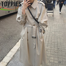 Load image into Gallery viewer, 2019 Autumn Windbreaker Women Double Breasted Long Trench Coat Korean women clothes	Streetwear