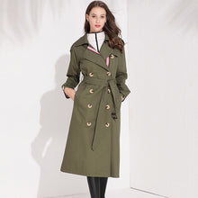 Load image into Gallery viewer, Trench Coat women Casual Single Breasted long Outerwear loose clothes for lady with belt autumn fashion high quality army green