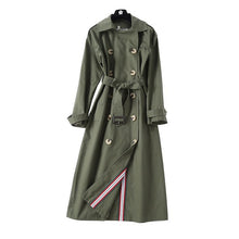 Load image into Gallery viewer, Trench Coat women Casual Single Breasted long Outerwear loose clothes for lady with belt autumn fashion high quality army green