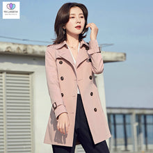 Load image into Gallery viewer, Autumn New High Quality Windbreaker Woman 2019 Fashion Slim Classic Double Breasted Trench Coat Business Outerwear Women Clothes