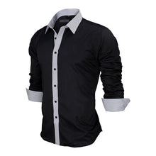 Load image into Gallery viewer, VISADA JAUNA Men Shirts Europe Size New Arrivals Slim Fit Male Shirt Solid Long Sleeve British Style Cotton Men&#39;s Shirt N332