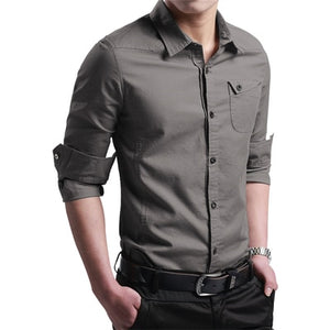 M-5XL plus Size New Thin Breathable Military Men Shirts