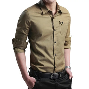 M-5XL plus Size New Thin Breathable Military Men Shirts